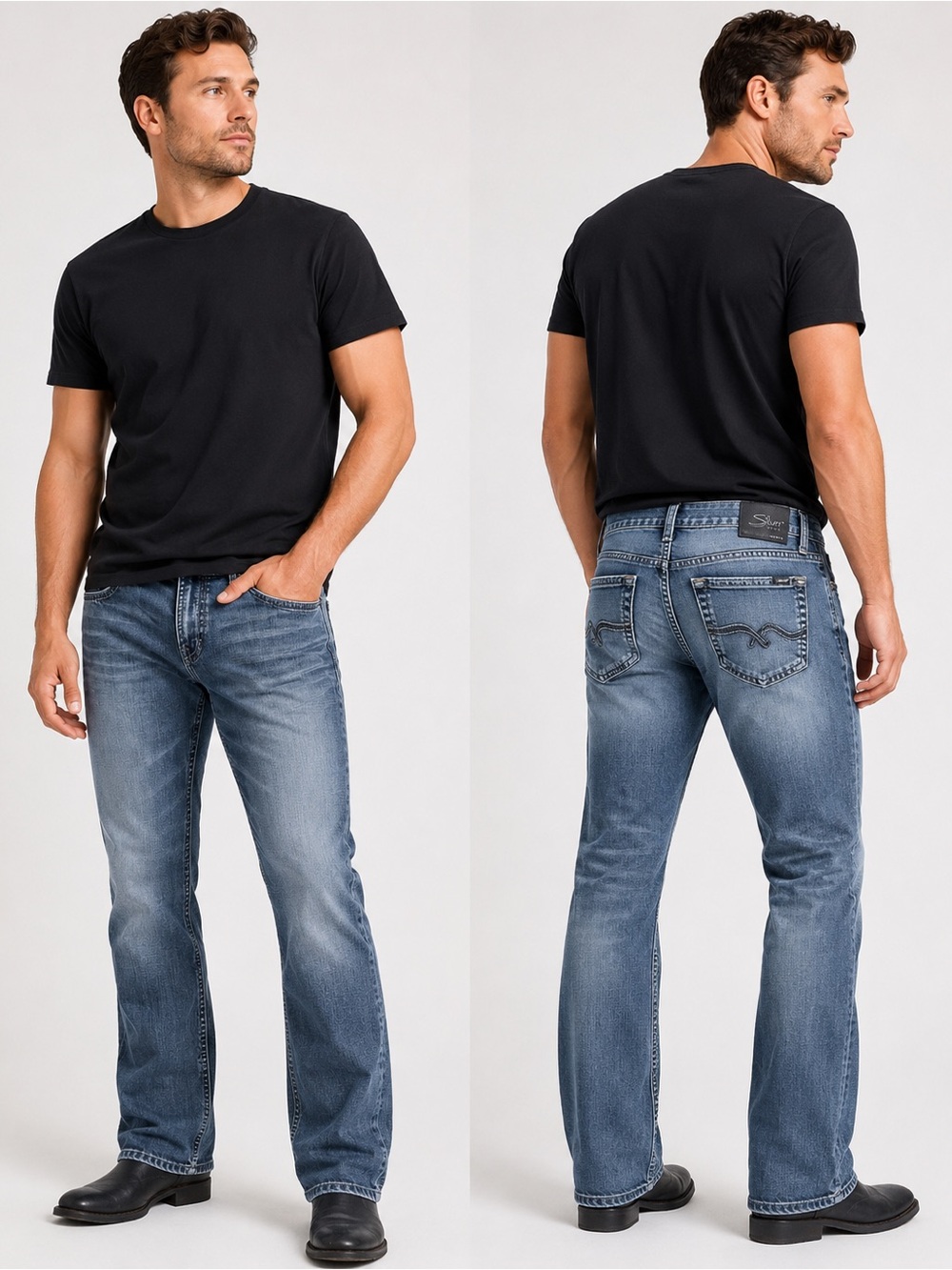 Silver Jeans Co Craig Easy Fit Bootcut Mens Denim Blue W34 L34